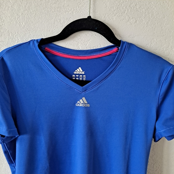 Adidas Blue V-Neck shirt - Picture 2 of 6